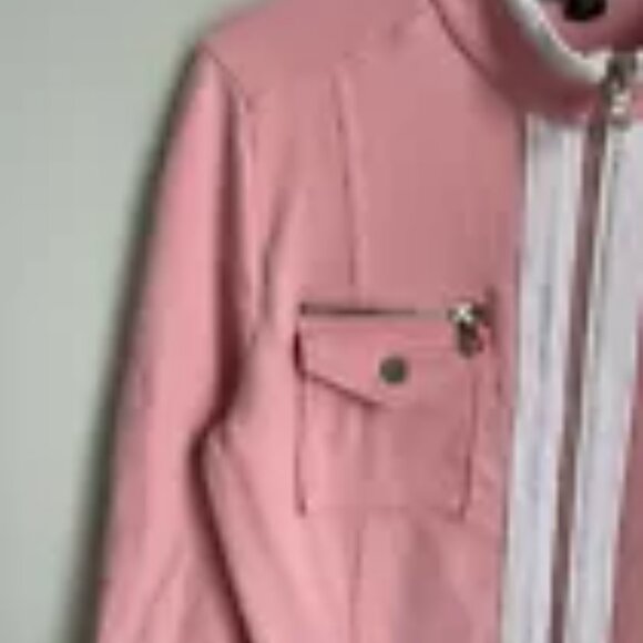 Boston Proper Pink Chic Full Zippered Sport Jacket Zipped Pockets - Picture 5 of 8